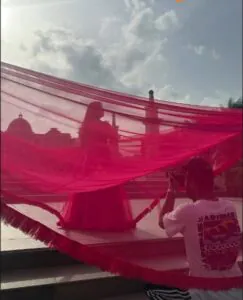 Behind the scenes of The Creatomatographer team filming a wedding